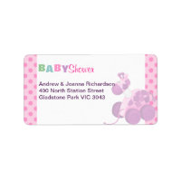 Roze Stip & Speelgoed Adreslabel