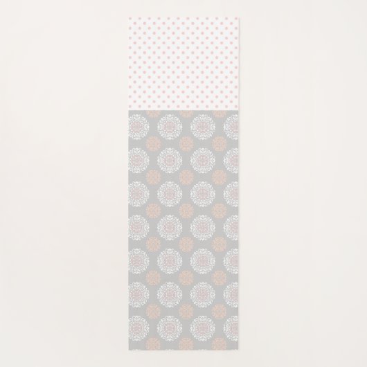 Roze Stip Trendy Monogram Yoga Mat (Achterkant)