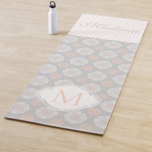 Roze Stip Trendy Monogram Yoga Mat (In situ)