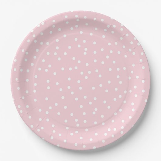Roze Stip Verjaardag Papieren Bord (Voorkant)