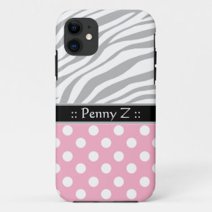 Roze Stip Vervagende Zebraprint iPhone 5 Hoesje