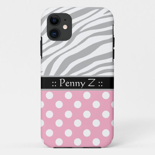 Roze Stip Vervagende Zebraprint iPhone 5 Hoesje (Achterkant)