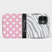 Roze Stip Vervagende Zebraprint iPhone 5 Hoesje (Achterkant (horizontaal))