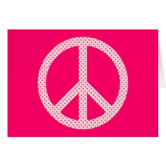 Roze Stip Vredessymbool Wenskaart (Voorkant Horizontaal)