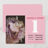 Roze stip Vrouw Foto Kinderverjaardag Kaart (Voorkant / Achterkant)