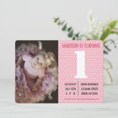 Roze stip Vrouw Foto Kinderverjaardag Kaart (Staand voorkant)