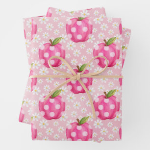 Roze Stipappel & Madeliefje Naadloos Patroon Inpakpapier Vel