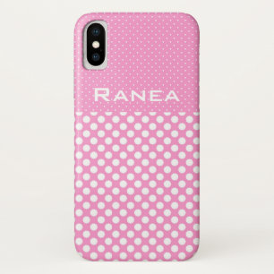 Roze Stippen Aangepaste Naam Hoesje