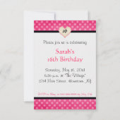 Roze Stippen Aangepaste Uitnodiging Template (Achterkant)