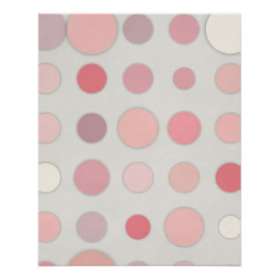 Roze Stippen Abstract op Zachte Grijs Perfect Poster