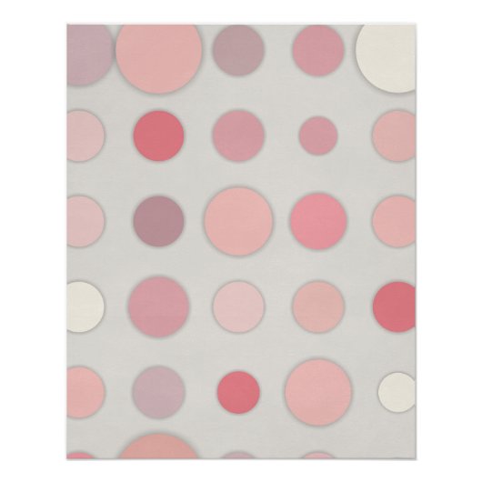 Roze Stippen Abstract op Zachte Grijs Perfect Poster (Voorkant)