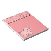 Roze Stippen Baby Olifant Notitieblok (Schuin)