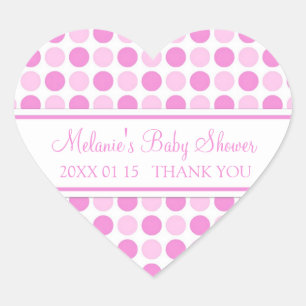 Roze Stippen Baby shower Favor Stickers