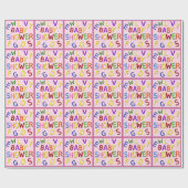 Roze Stippen Baby Shower Inpakpapier (Vlak)