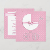 Roze Stippen Baby Shower Kaart (Voorkant / Achterkant)