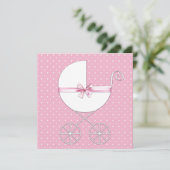 Roze Stippen Baby Shower Kaart (Staand voorkant)