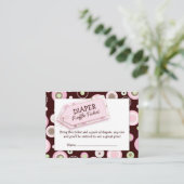 Roze Stippen Baby shower Luier Raffle Ticket Inser Informatiekaartje (Staand voorkant)