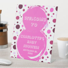 Roze stippen Baby Shower Uitnodiging