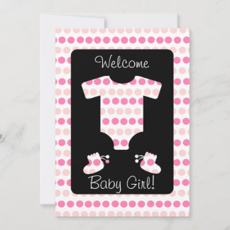 Roze Stippen Babymeisjes en schoenen Kaart