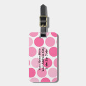 Roze Stippen Bagage Labels (Voorkant verticaal)