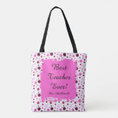 Roze Stippen beste leraar ooit cadeau Tote Bag (Achterkant)