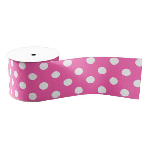 Roze Stippen Borstkanker Bewustzijn Patroon Grosgrain Lint