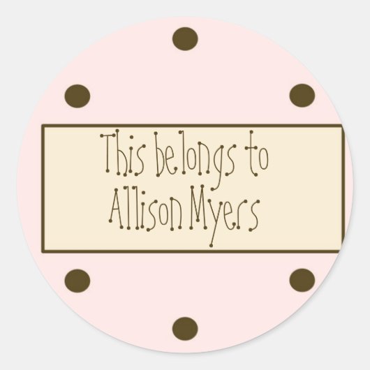 Roze Stippen Cadeau Sticker () (Voorkant)