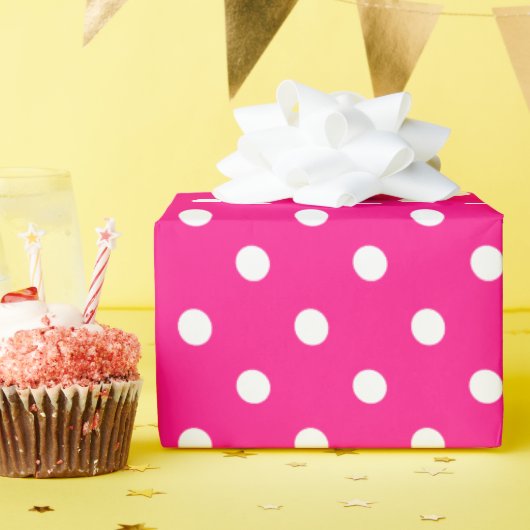 Roze Stippen Cadeaupapier (Verjaardagsfeest)