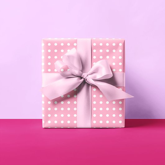 Roze Stippen Cadeaupapier