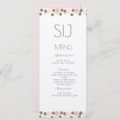 Roze Stippen Confetti Gold Wedding Kraft Menu (Voorkant / Achterkant)