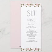 Roze Stippen Confetti Gouden Trouw Kraft Menu (Voorkant / Achterkant)