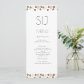 Roze Stippen Confetti Gouden Trouw Menu (Staand voorkant)