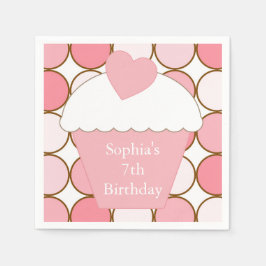 Roze Stippen Cupcake Servetten