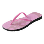 Roze Stippen Custom Adult, slanke bandjes Teenslippers (Schuin)
