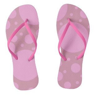 Roze Stippen Custom Adult, slanke bandjes Teenslippers