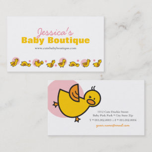 Roze Stippen Cute Leuk Speels Gele Baby Eendjes Visitekaartje