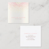 roze stippen decor vierkante visitekaartje (Voorkant / Achterkant)