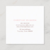 roze stippen decor vierkante visitekaartje (Achterkant)