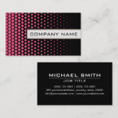 Roze Stippen Elegant Modern Black Visitekaartje (Voorkant / Achterkant)