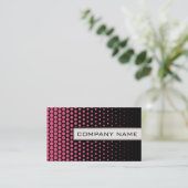 Roze Stippen Elegant Modern Black Visitekaartje (Staand voorkant)
