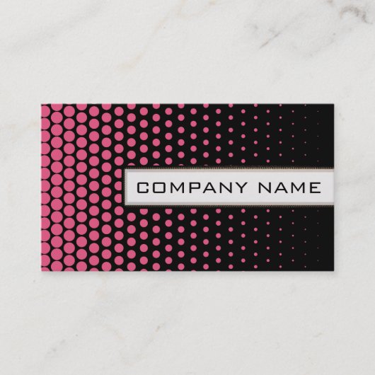 Roze Stippen Elegant Modern Black Visitekaartje (Voorkant)