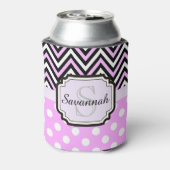 Roze Stippen en Chevrons Blikjeskoeler (Blikje Achterkant)