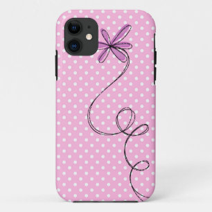 Roze Stippen en Daisy Case-Mate iPhone Case
