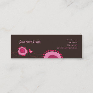 Roze Stippen en Happy Bird Fun Profile Card / Mini Visitekaartje