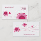 Roze Stippen en Happy Bird Fun Profile Card / Visitekaartje (Voorkant / Achterkant)