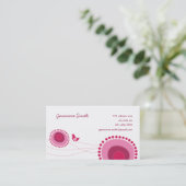 Roze Stippen en Happy Bird Fun Profile Card / Visitekaartje (Staand voorkant)