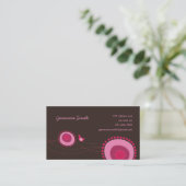 Roze Stippen en Happy Bird Fun Profile Card / Visitekaartje (Staand voorkant)