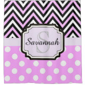 Roze Stippen en kazen Douchegordijn (Voorkant)