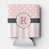 Roze Stippen en stripes Patroon Blikjeskoeler (Achterkant)