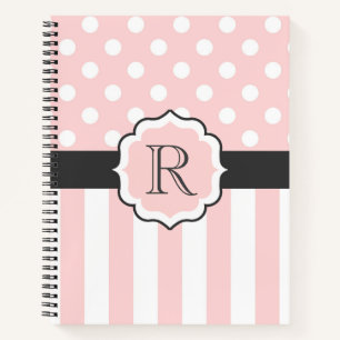 Roze Stippen en stripes Patroon Notitieboek